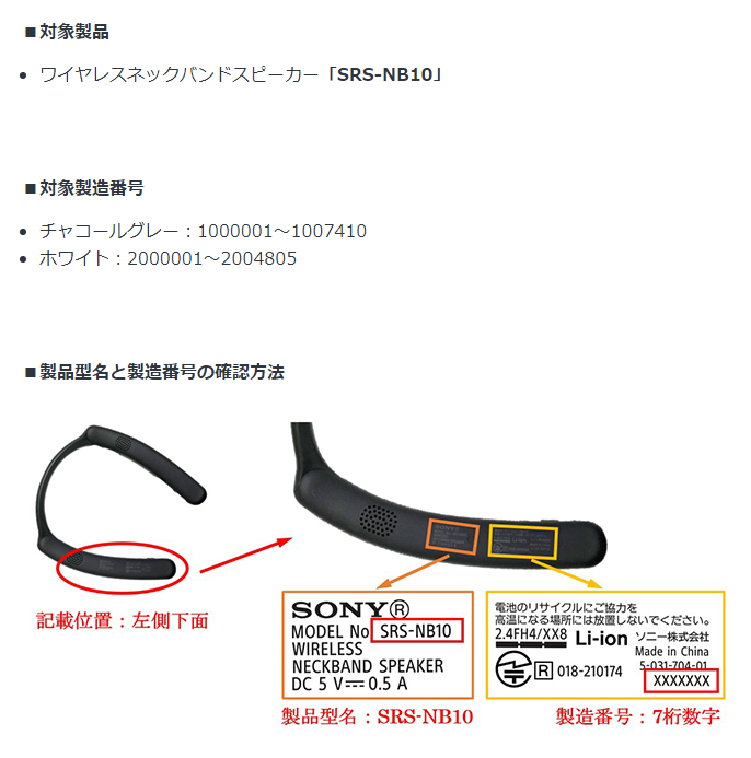 9607円 【ついに再販開始！】 SONY ソニー ワイヤレスネックスピーカー チャコールグレー SRS-NB10 HC 防滴 Bluetooth対応